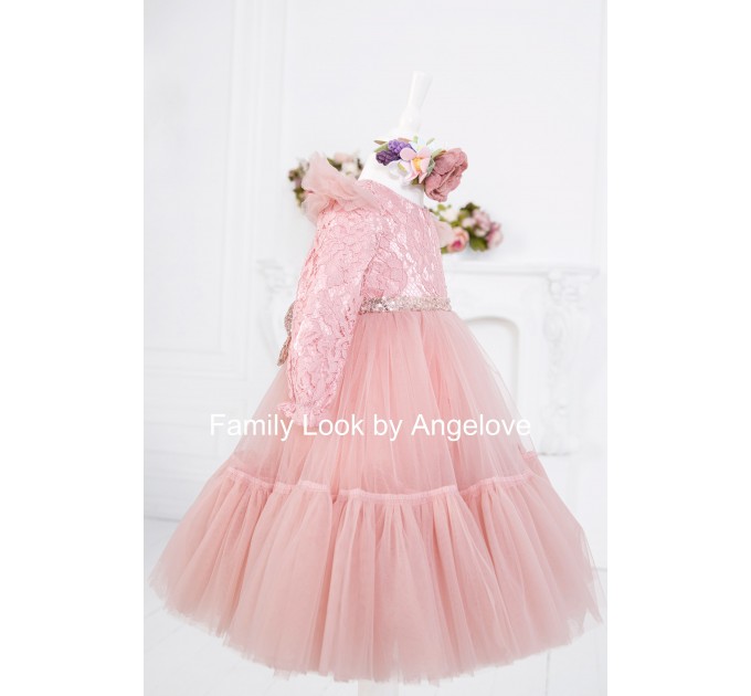 Mommy and Me Maching Outfits Girls Dress First Birthday Princess Lace Mother and Daughter Family look Tutu Shirt Fluffy Baby girl